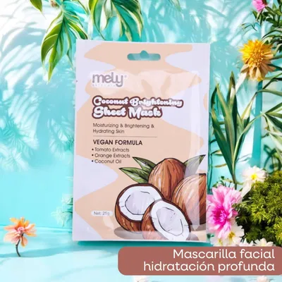 Mascarilla facial Extracto de Tomate, Naranja y Aceite de Coco Mely