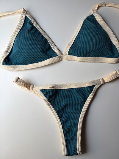 Bikini Lucy Lú verde petróleo y natural