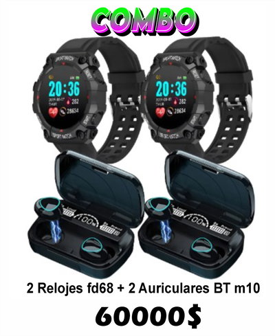 Combo 2 reloj Fd68 2 Auricular M10