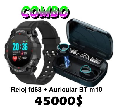 Combo RelojFd68 Auricular Bluetooth M10
