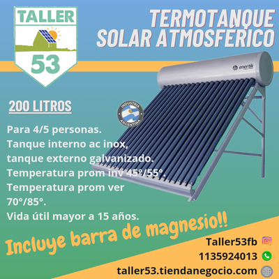 Termotanque solar atmosférico