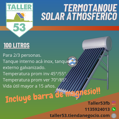Termotanque solar atmosferico