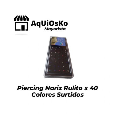 Piercing Nariz Rulito x 40 Colores Surtidos