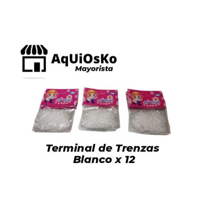 Terminal de Trenzas Blancas x 12