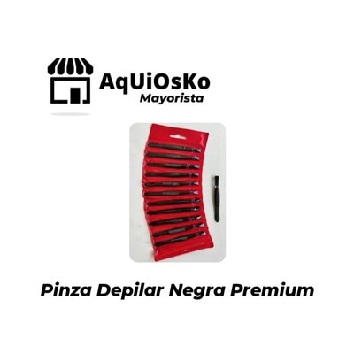 Pinza de Depilar Negra Premiun x 12