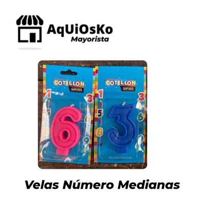 Velas Numero Medianas en Blister