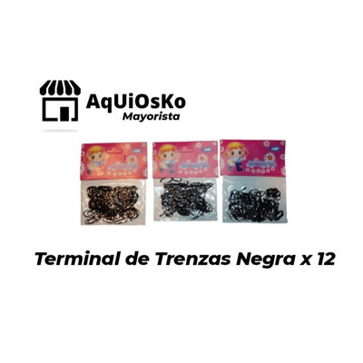 Terminal de Trenzas Negras x 12
