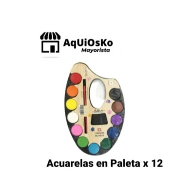 Acuarela en Paleta x 12