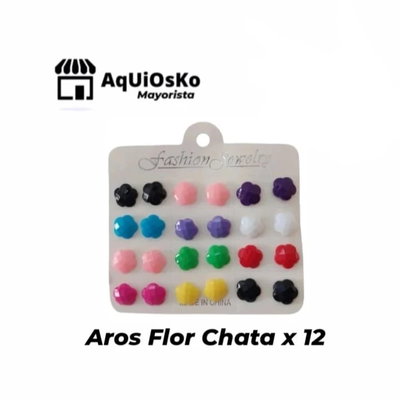 Aros Flor Chata x 12