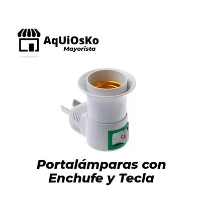 Portalámparas con Enchufe y Tecla 