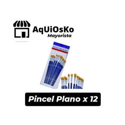 Pincel Plano x 12