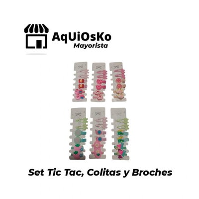 Set Tic Tac, Colitas y Broches