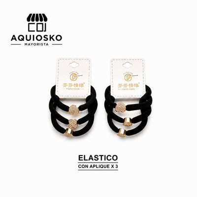 Elasticos con Aplique x 3