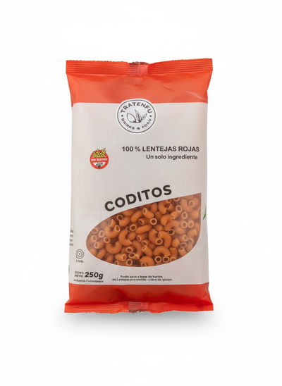 Tratenfu Codito Lenteja Roja - Fideos sin tacc - 250g