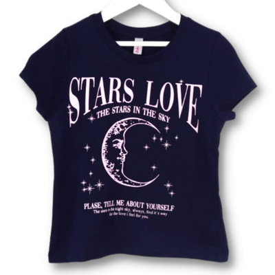 Remera Corta Luna Azul