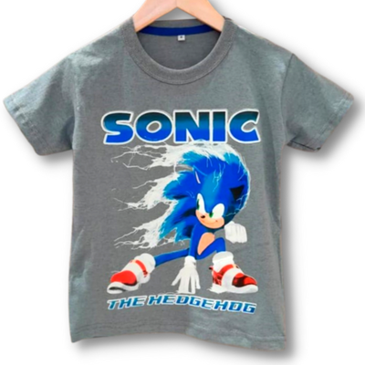 Remera Sonic Velocidad Gris