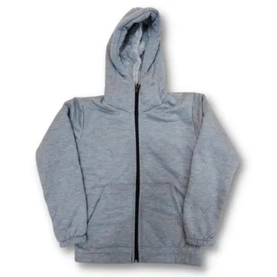 Campera con Piel Gris Melange