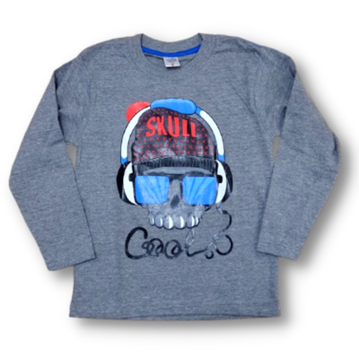 Remera Calavera Cool Gris