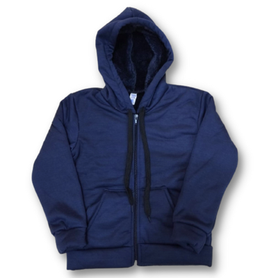 Campera con Piel Azul