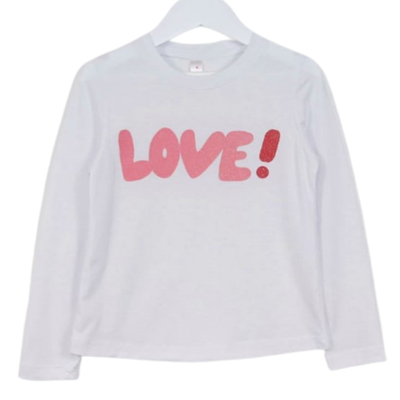 Remera Love Blanca