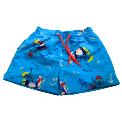 Malla Estampada Esqueleto Surf Celeste