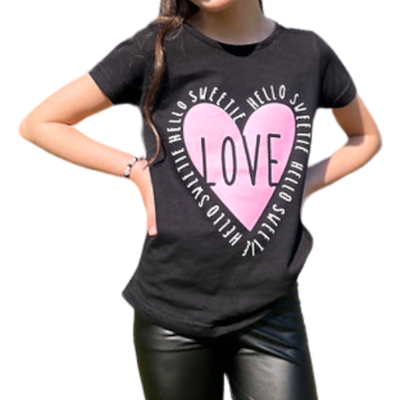 Remera Love Negra