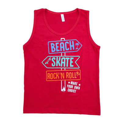 Musculosa Cartel Beach Roja