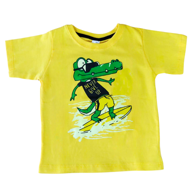 Remera Cocodrilo Surf Amarilla