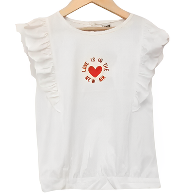 Remera Blanca Corazón Rojo