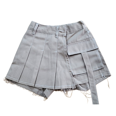 Short Pollera Beige Gabardina Cargo