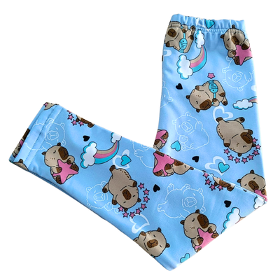 Calza Frizada Capybara Celeste