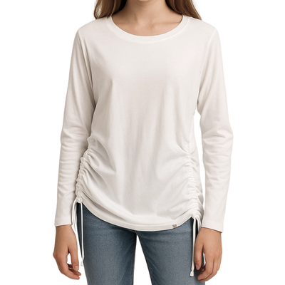 Remera Frunces Blanca