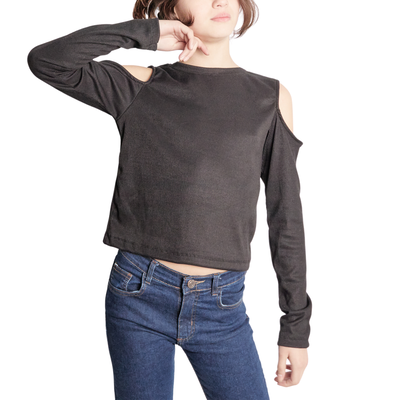 Remera Hombro Descubierto Negro
