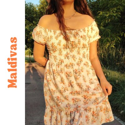VESTIDO CORTO DE FIBRANA