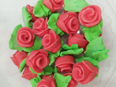 ADORNO FLOR ROSA MEDIANA  AZUCAR  POTE