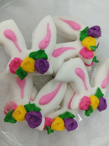 OREJITAS CONEJO CON FLORES GLASE PASCUAS 