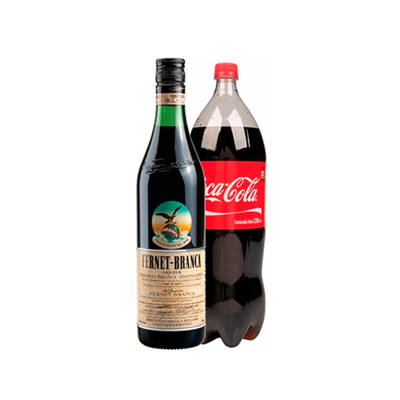 FERNET 1L + COCA 3L + HIELO 3KG