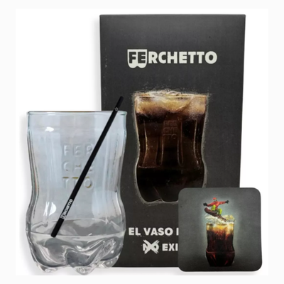 Ferchetto Vaso Vidrio 800ml Con Sorbete Y Posavaso Regalo