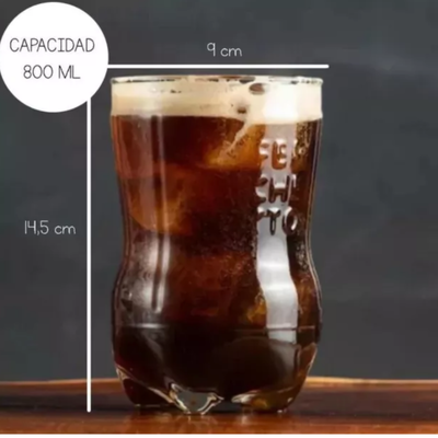 Ferchetto Vaso Vidrio 800ml Con Sorbete Y Posavaso Regalo