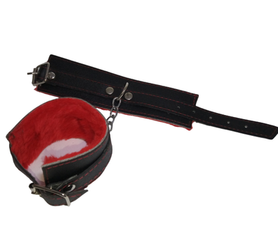Esposas PELUCHE CADENA CH - KUERO - ROJO