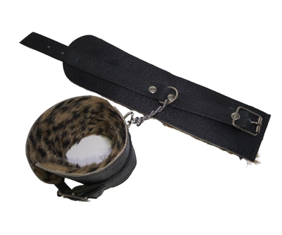 Esposas PELUCHE CADENA GR - KUERO - ANIMAL PRINT