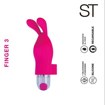 USB Dedal Vibrador FINGER 3 Fucsia - ST (10 fun)