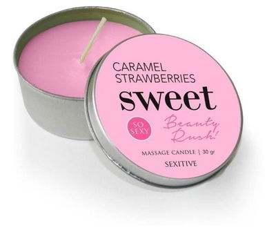 MASSAGE CANDLE Sweet Beauty Rush Caramel Strawberries 30gr