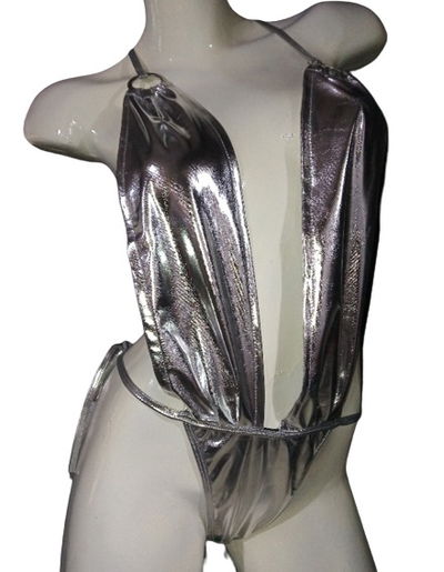 Body TRIKINI 2 TIRAS - VINILO - PLATEADO