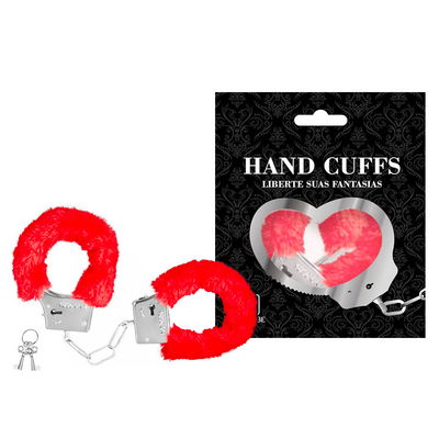 Esposas Metal y Peluche HANDCUFFS - ROJA