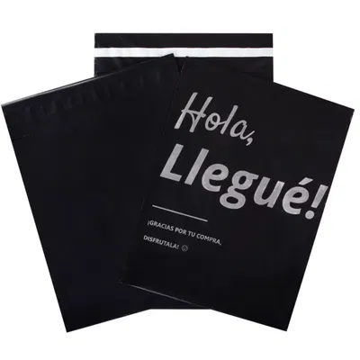 Bolsa [Hola! Llegué] 20x35cm (x10und) NEGRA PLATEADO