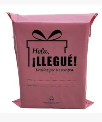 Bolsa [Hola! Llegué] 20x30cm (x10und) ROSA