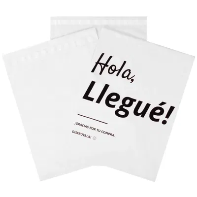 Bolsa [Hola! Llegué] 20x35cm (x10und) BLANCA NEGRO