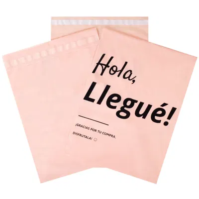 Bolsa [Hola! Llegué] 20x35cm (x10und) ROSA SALMON