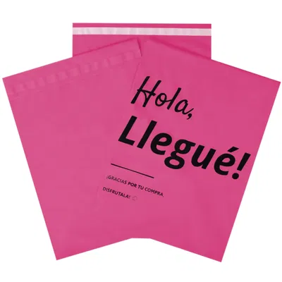 Bolsa [Hola! Llegué] 20x35cm (x10und) ROSA FUCSIA